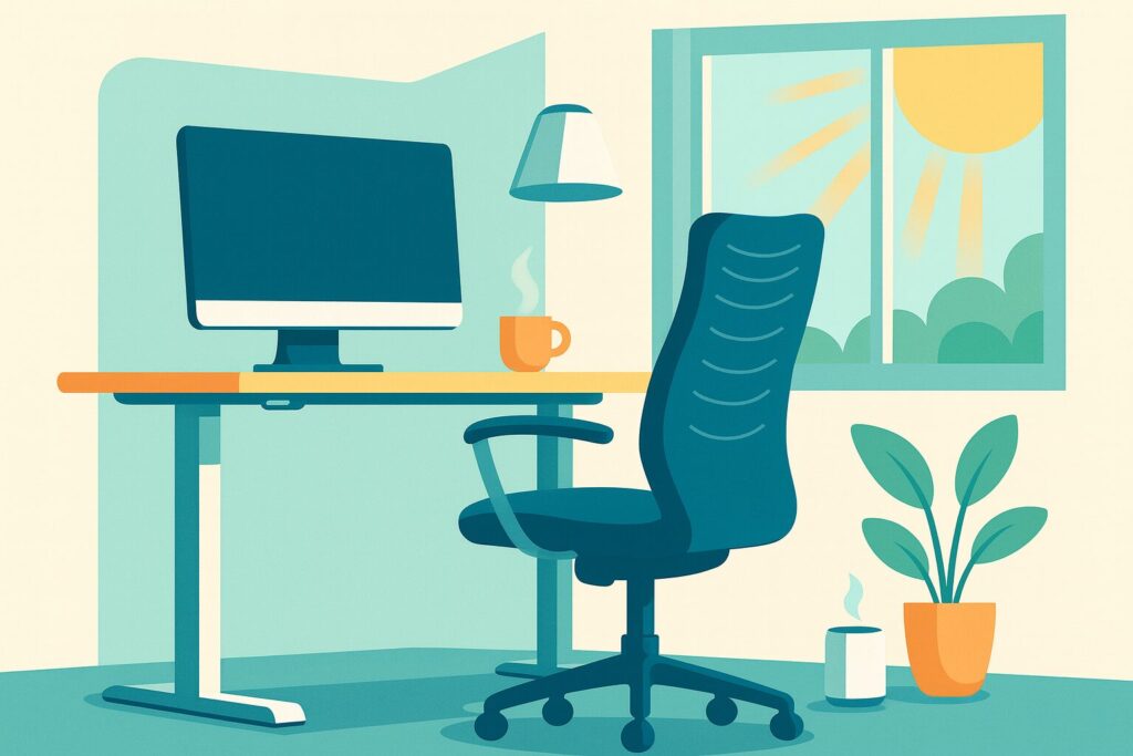 在宅ワーク椅子とスタンディングデスク、トトノエライトで快眠するホームオフィス